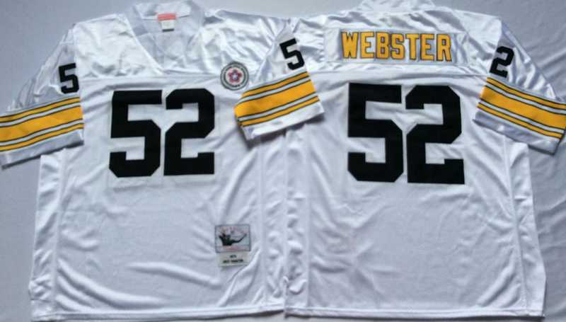 Steelers 52 Mike Webster White M&N Throwback Jersey->nfl m&n throwback->NFL Jersey
